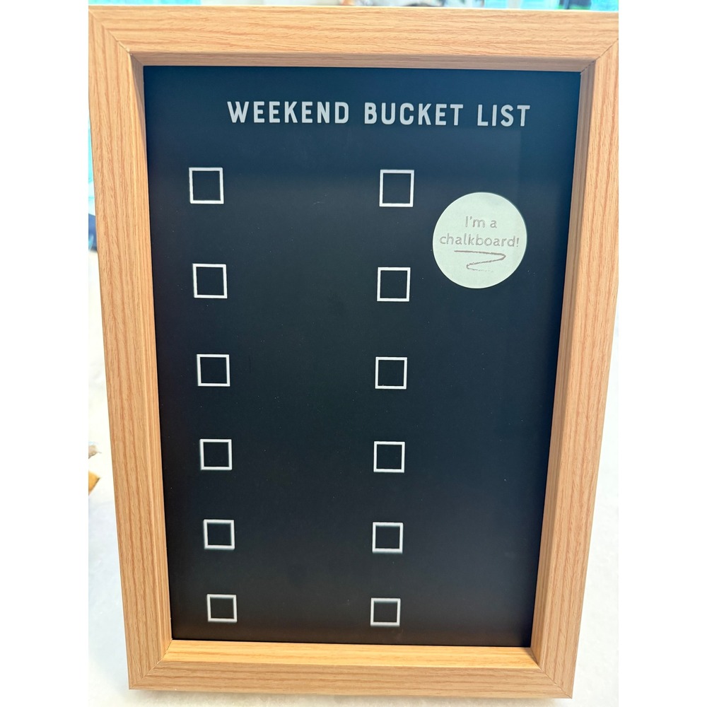 MCS Industries Weekend Bucket List Chalkboard Unisex 10x14 Wood Frame Black Sign